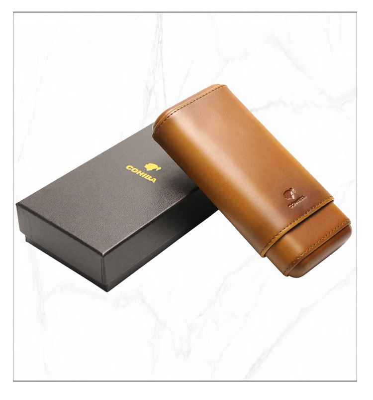 Bao da 3 điếu Cohiba COB-203 màu nâu