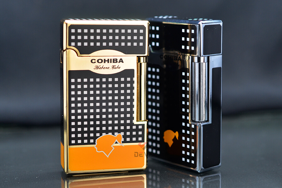 Bật Lửa Khò 1 Tia Kèm Đục Cohiba Đánh Đá Ngang COB-169