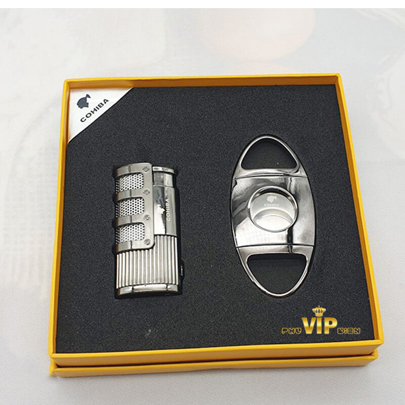 Set phụ kiện xì gà bật lửa và dao cắt Cohiba HB 998