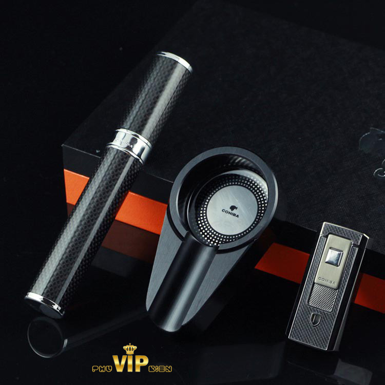 Set Gạt Tàn, Bật Lửa, Ống Đựng Xì Gà Cohiba T307