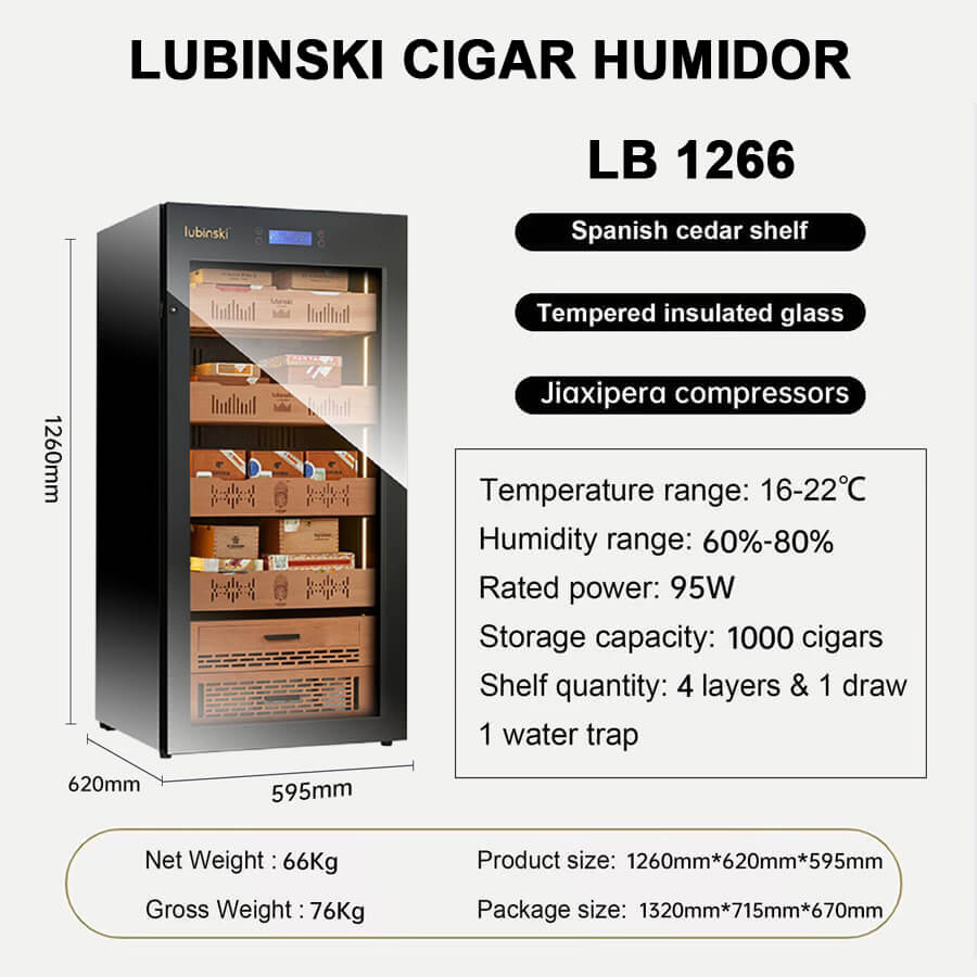 Tủ bảo quản giữ ẩm cigar Lubinski RA 668