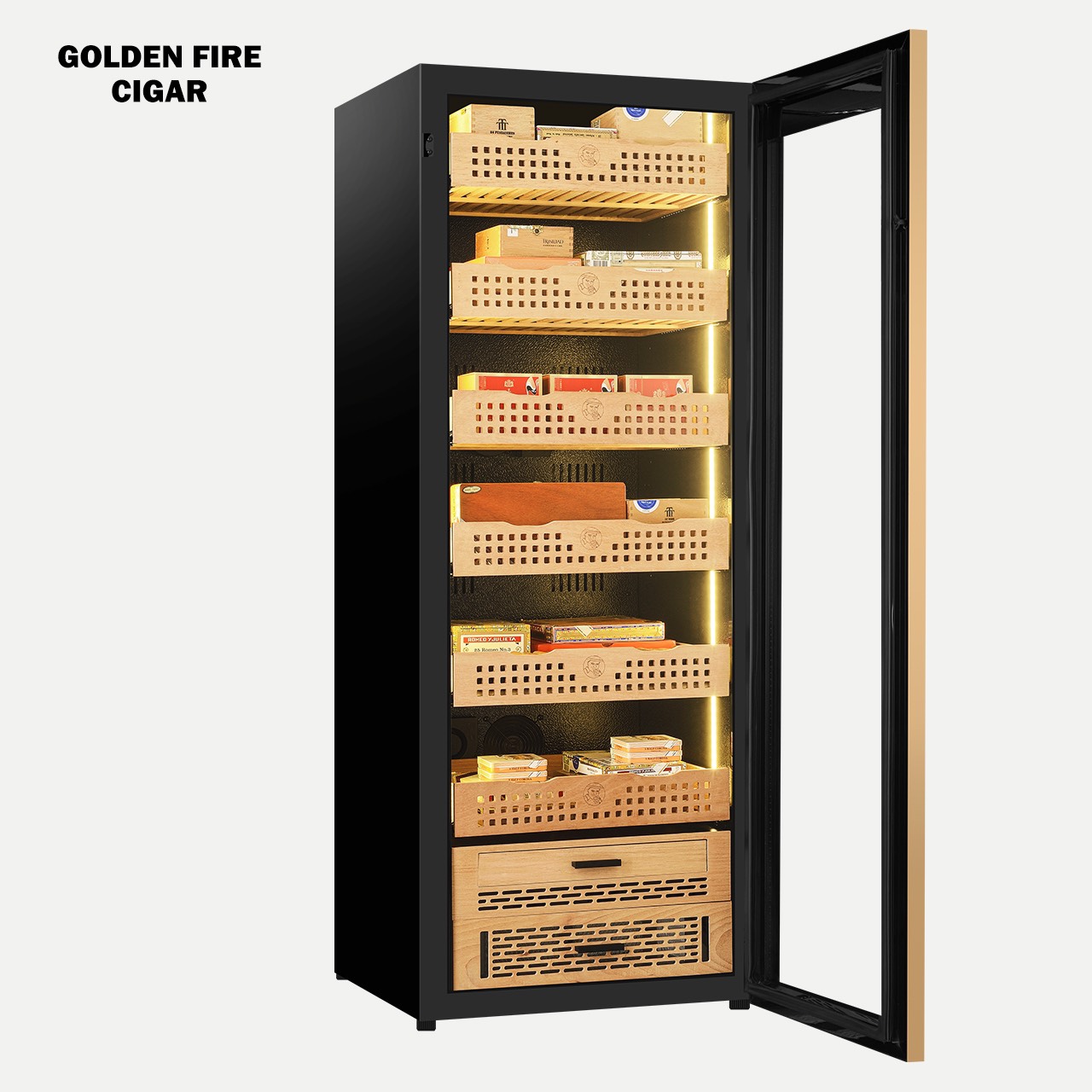 Tủ bảo quản cigar cắm điện Golden Fire GF-163