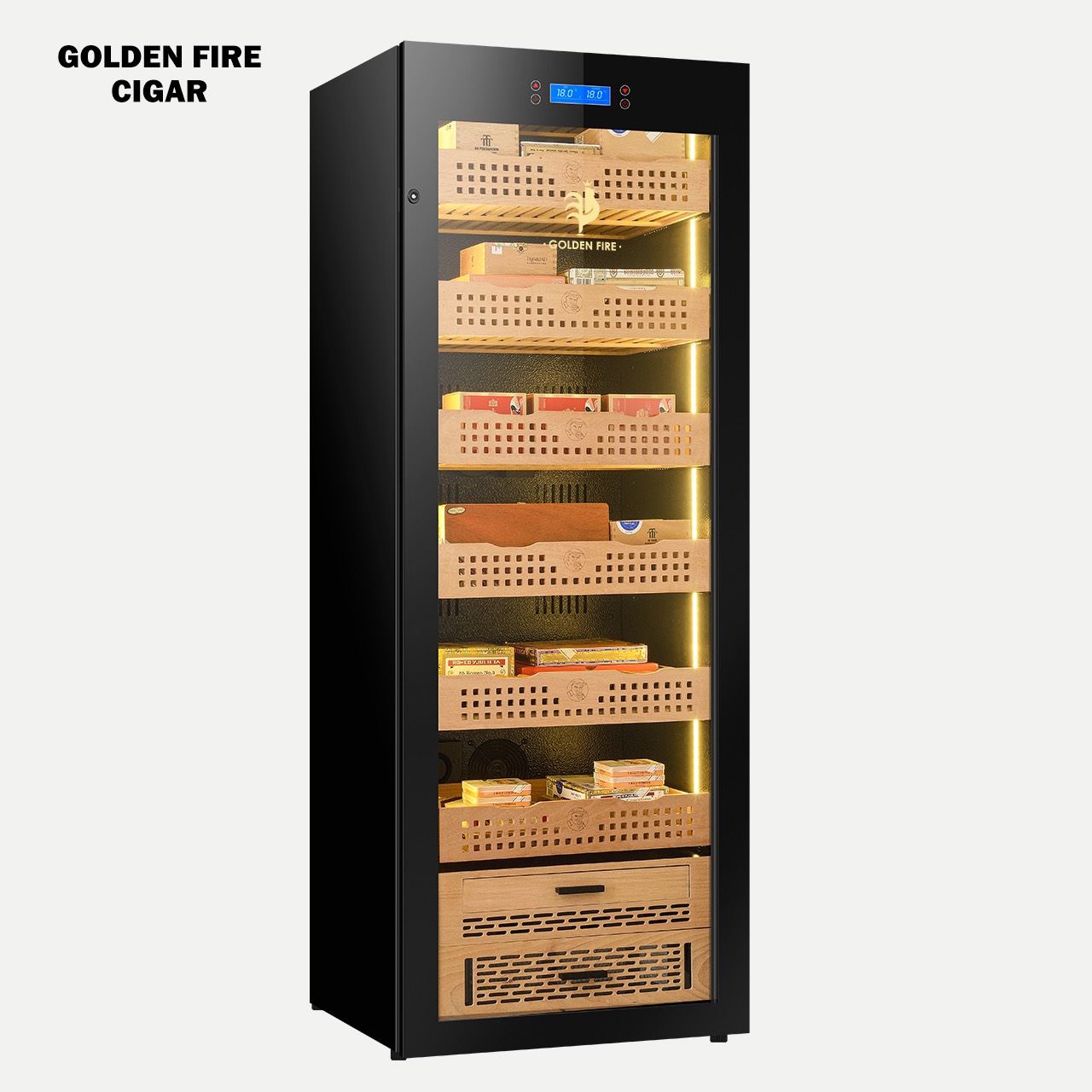 Tủ bảo quản cigar cắm điện Golden Fire GF-163