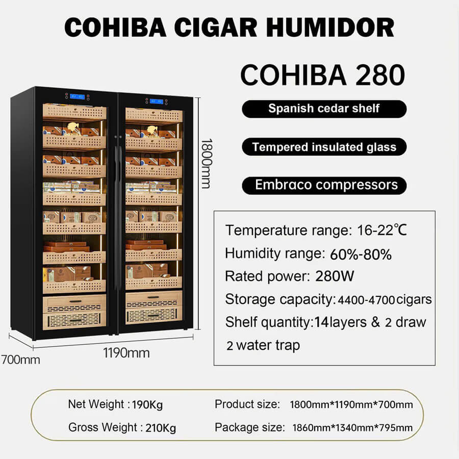 Tủ bảo quản xì gà cắm điện Cohiba H280