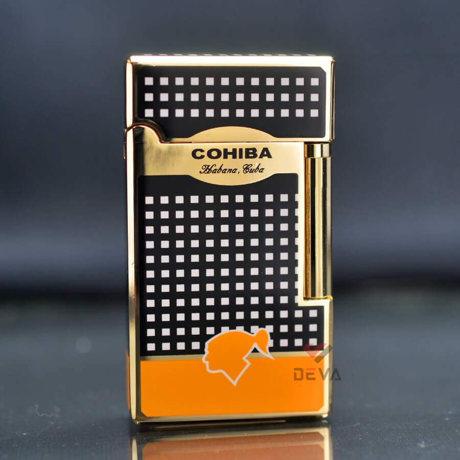 Bật Lửa Khò 1 Tia Kèm Đục Cohiba Đánh Đá Ngang COB-169