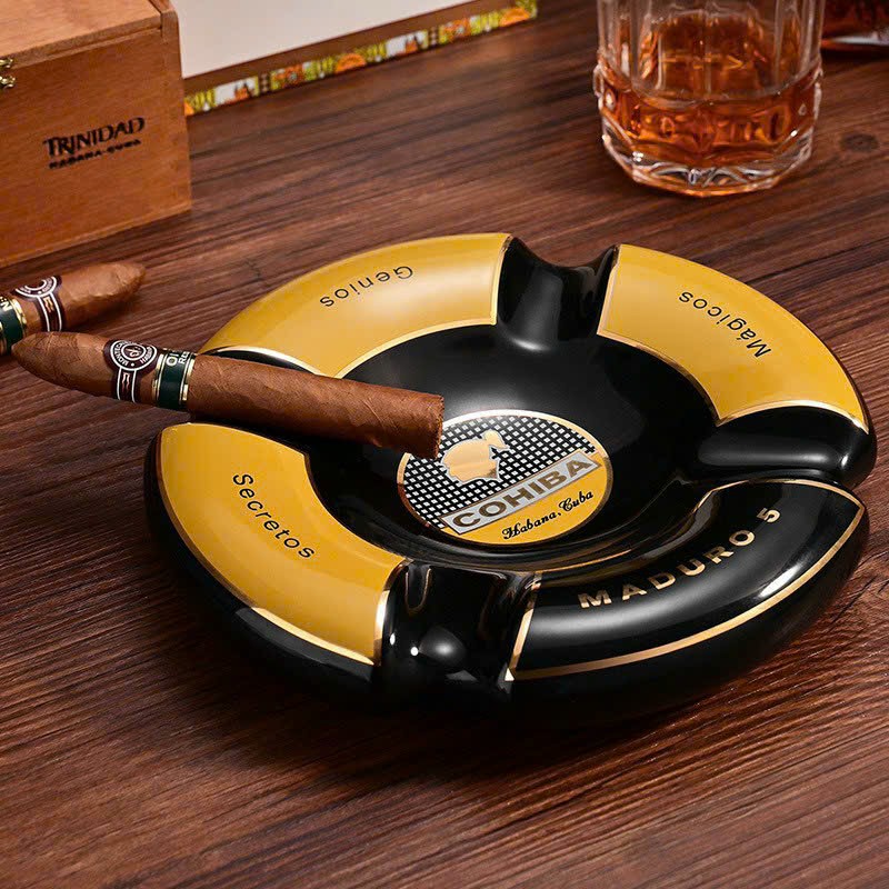 Gạt tàn xì gà sứ 4 điếu Cohiba GH01